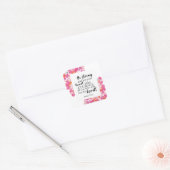Sterk en moedig roze platte Bijbel Vierkante Sticker (Envelop)