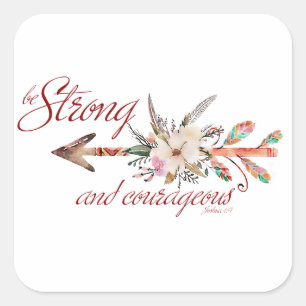 Sterk en moedig vierkante sticker