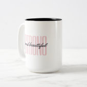 Sterk en mooi 15 oz tweekleurige koffiemok (Voorkant links)