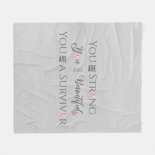 Sterk en mooi | Overlevende borstkanker Fleece Deken (Voorkant (Horizontaal))