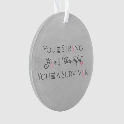 Sterk en mooi | Overlevende borstkanker Ornament (voorkant)