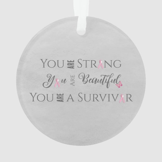 Sterk en mooi | Overlevende borstkanker Ornament (achterkant)