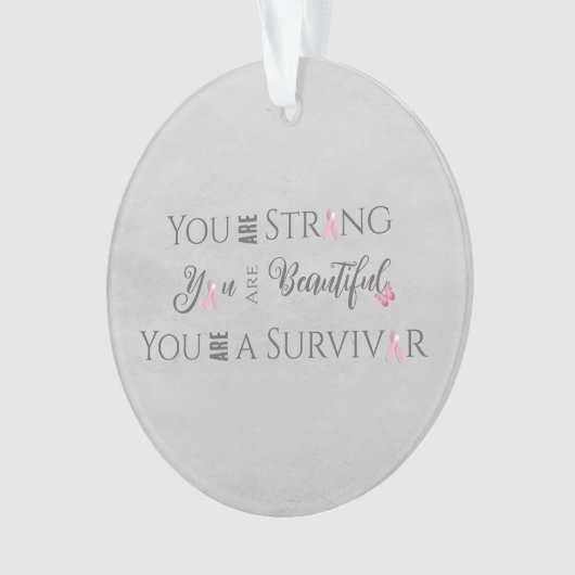 Sterk en mooi | Overlevende borstkanker Ornament (voorkant)