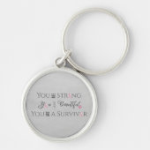 Sterk en mooi | Overlevende borstkanker Sleutelhanger (Voorkant)