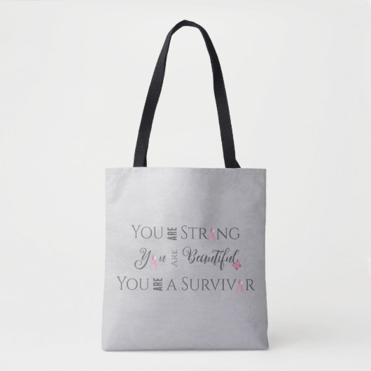 Sterk en mooi | Overlevende borstkanker Tote Bag (Voorkant)
