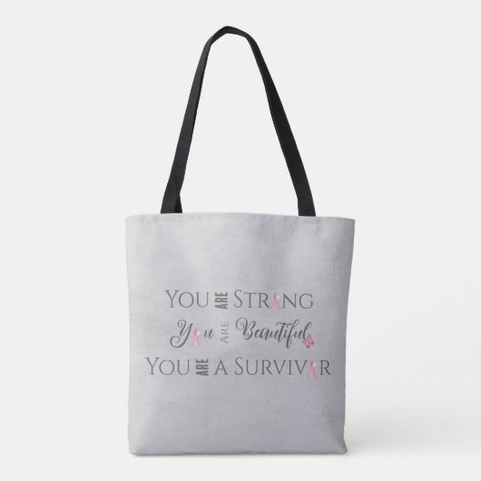 Sterk en mooi | Overlevende borstkanker Tote Bag (Achterkant)
