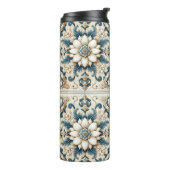 Sterk gedecoreerde bloementrommel thermosbeker (Gedraaid links)