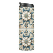 Sterk gedecoreerde bloementrommel thermosbeker (Geroteerd rechts)