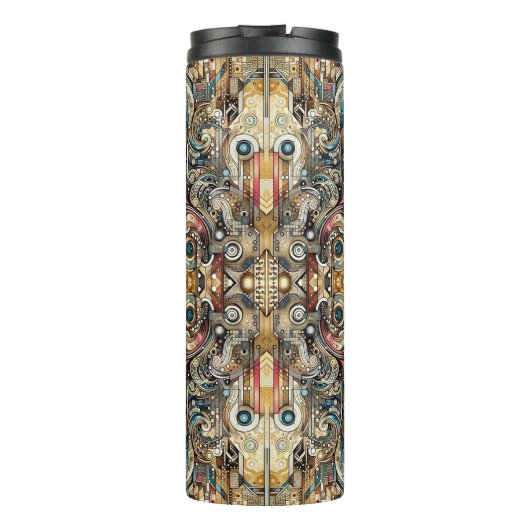 Sterk gedecoreerde tuimelaar thermosbeker (Achterkant)