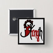 Sterk gezegde vierkante button 5,1 cm (Voorkant /achterkant)