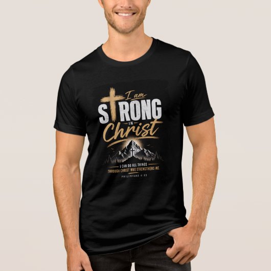 Sterk in Christus Tri-Blend Shirt (Voorkant)