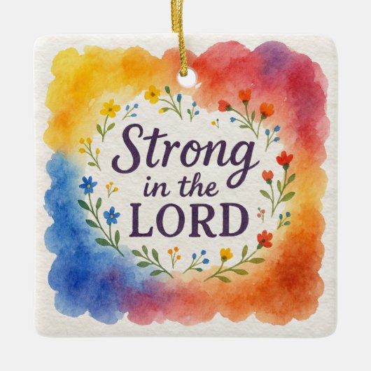 Sterk in de Christelijke kunst Keramisch Ornament (Voorkant)