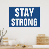 Sterk Inspirerend blauw Poster (Keuken)