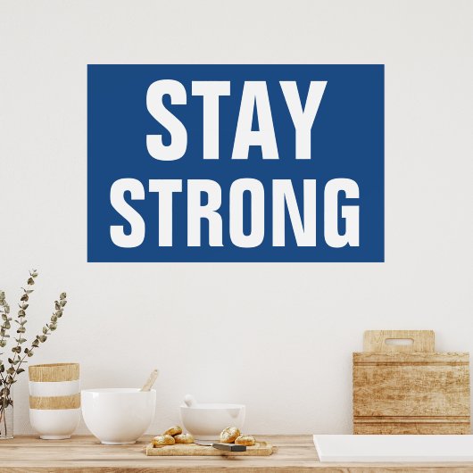 Sterk Inspirerend blauw Poster (Keuken)