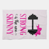 Sterk is de nieuwe Skinny (gewichten) Theedoek (Horizontaal)