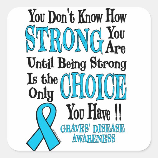 Sterk/keuze...Graves' Vierkante Sticker (Voorkant)