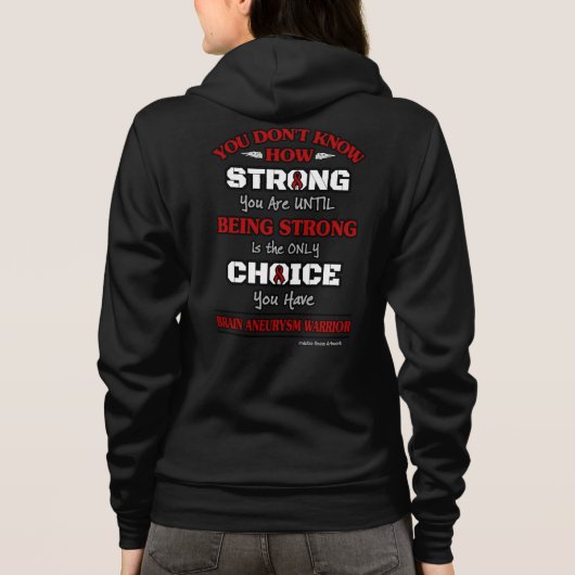 Sterk/keuze...hersenaneurysma Hoodie (Achterkant)