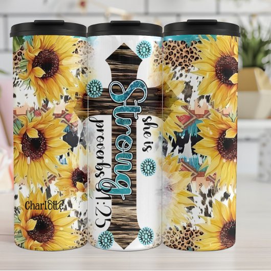 Sterk kruis (Spreuken 31:25) Thermosbeker