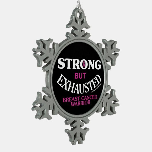 STERK, maar UITGESCHIKT... Borstkanker Tin Sneeuwvlok Ornament (Links)