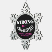 STERK, maar UITGESCHIKT... Borstkanker Tin Sneeuwvlok Ornament (Rechts)