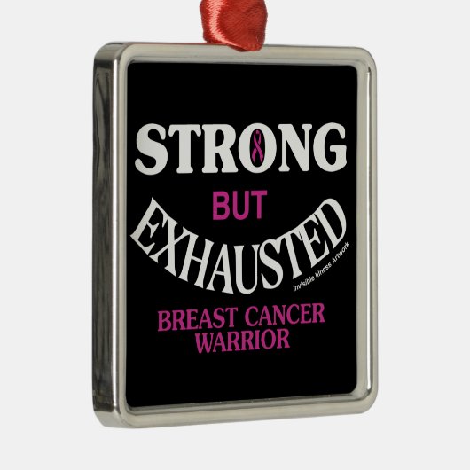 STERK, maar UITGESCHRAPT.. borstkanker Metalen Ornament (Rechts)