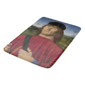 Sterk Man met een roze anjer (renaissance Art) Badmat (Gekanteld)