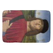 Sterk Man met een roze anjer (renaissance Art) Badmat (Voorkant)