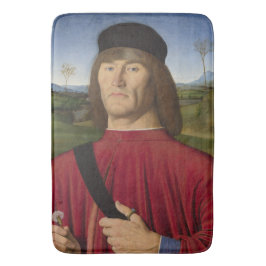 Sterk Man met een roze anjer (renaissance Art) Badmat