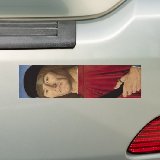 Sterk Man met een roze anjer (renaissance Art) Bumpersticker (Op auto)