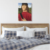 Sterk Man met een roze anjer (renaissance Art) Canvas Afdruk (Insitu (Slaapkamer))