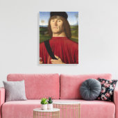Sterk Man met een roze anjer (renaissance Art) Canvas Afdruk (Insitu (Woonkamer))
