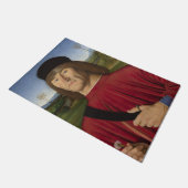 Sterk Man met een roze anjer (renaissance Art) Deurmat (Schuin)