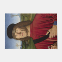 Sterk Man met een roze anjer (renaissance Art) Deurmat