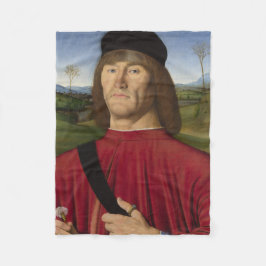 Sterk Man met een roze anjer (renaissance Art) Fleece Deken