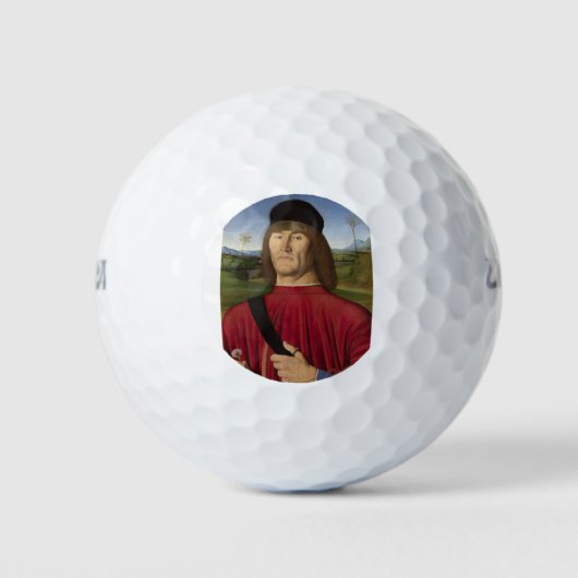 Sterk Man met een roze anjer (renaissance Art) Golfballen (Voorkant)