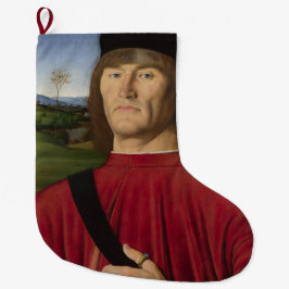 Sterk Man met een roze anjer (renaissance Art) Grote Kerstsok