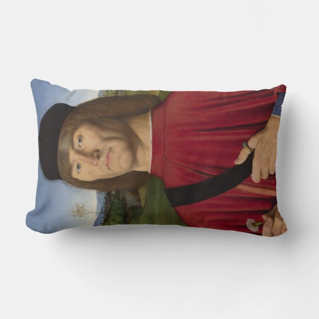 Sterk Man met een roze anjer (renaissance Art) Kussen (Voorkant)