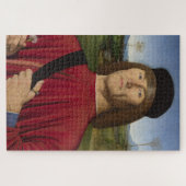Sterk Man met een roze anjer (renaissance Art) Legpuzzel (Horizontaal)