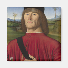 Sterk Man met een roze anjer (renaissance Art) Magneet