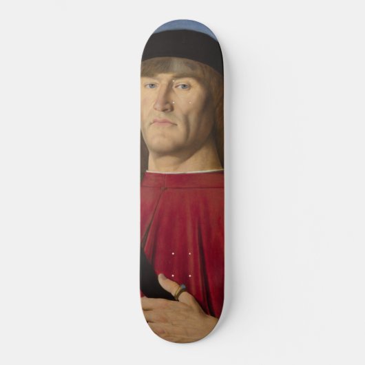 Sterk Man met een roze anjer (renaissance Art) Persoonlijk Skateboard (Voorkant)