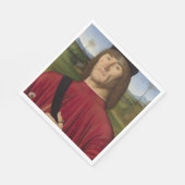 Sterk Man met een roze anjer (renaissance Art) Servet (Hoek)