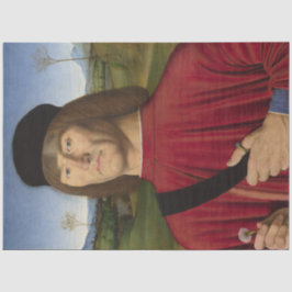 Sterk Man met een roze anjer (renaissance Art) Tissuepapier