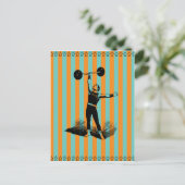 sterk man met strepen sjabloon briefkaart (Staand voorkant)