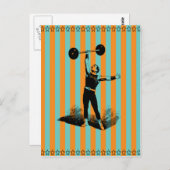 sterk man met strepen sjabloon briefkaart (Voorkant / Achterkant)