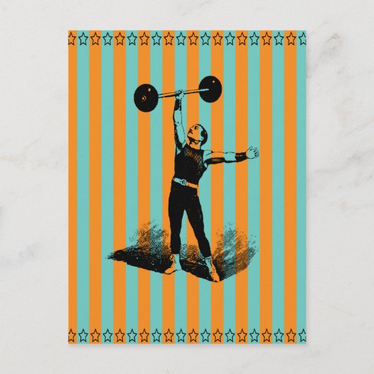 sterk man met strepen sjabloon briefkaart (Voorkant)