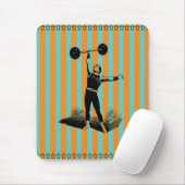 sterk man met strepen sjabloon muismat (Met muis)
