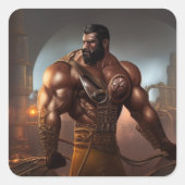 Sterk Man Vierkante Sticker (Voorkant)