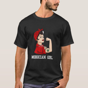 Sterk Marokkaans meisje Marokkaanse vlag Marokko M T-shirt