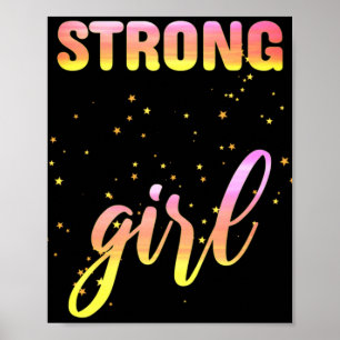 Sterk Meisje Pastel Ster Poster