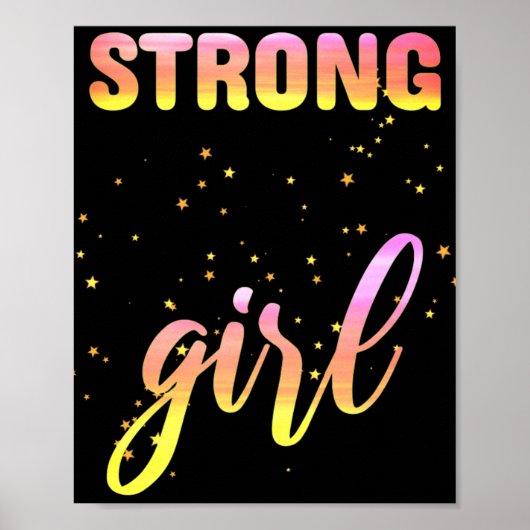 Sterk Meisje Pastel Ster Poster (Voorkant)